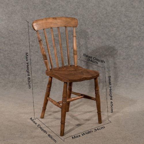 fig 1. Antique Elm Station Chair Kitchen Dining Classic Shape English Victorian c1890