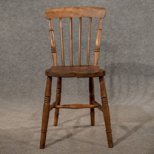 fig 2. Antique Elm Station Chair Kitchen Dining Classic Shape English Victorian c1890