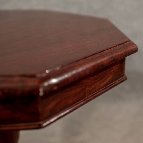 fig 2. Antique Octagonal Tripod Table Lamp Side Wine Victorian Quality Mahogany c1900