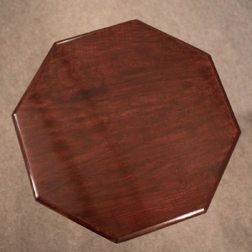 fig 3. Antique Octagonal Tripod Table Lamp Side Wine Victorian Quality Mahogany c1900