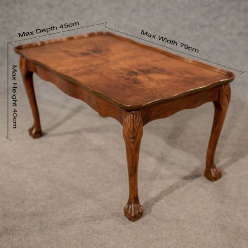 fig 1. Antique Burr Walnut Coffee Magazine Side Lamp Occasional Table Edwardian c1910