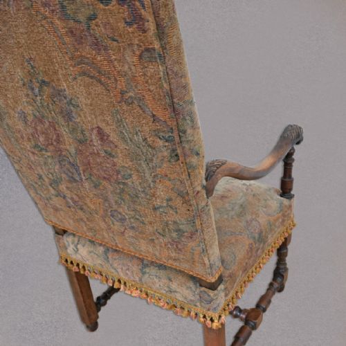 fig 2. Antique Flemish Armchair, Easy Chair, Elbow, Large, Quality, Walnut Frame C.1880