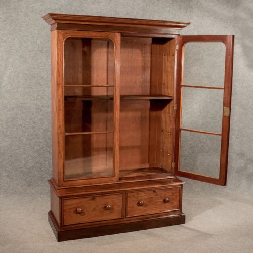 fig 3. Antique Large Display Bookcase Cabinet Mahogany Victorian c1860