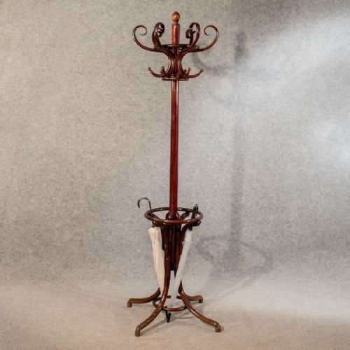 Antique Bentwood Coat Hat Stick Hall Stand English Edwardian C1910