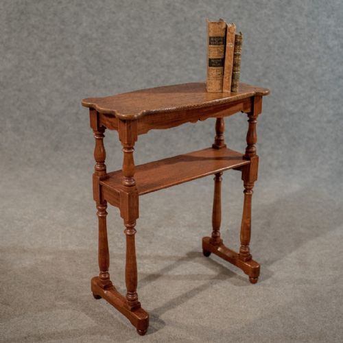 Antique Narrow Side Table Reading Stand Quality Oak English Victorian C1880