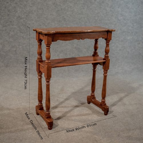 fig 1. Antique Narrow Side Table Reading Stand Quality Oak English Victorian c1880