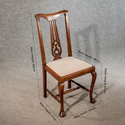 fig 2. Four Antique Chairs Kitchen Dining Classic Shape Quality English Edwardian c1910
