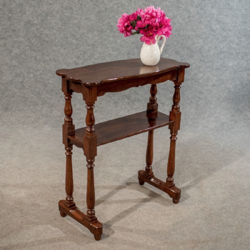 Antique Narrow Side Table Reading Stand Quality Dark Oak English Victorian C1880