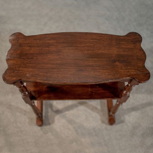fig 2. Antique Narrow Side Table Reading Stand Quality Dark Oak English Victorian c1880