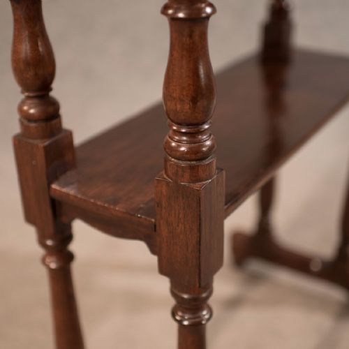 fig 4. Antique Narrow Side Table Reading Stand Quality Dark Oak English Victorian c1880