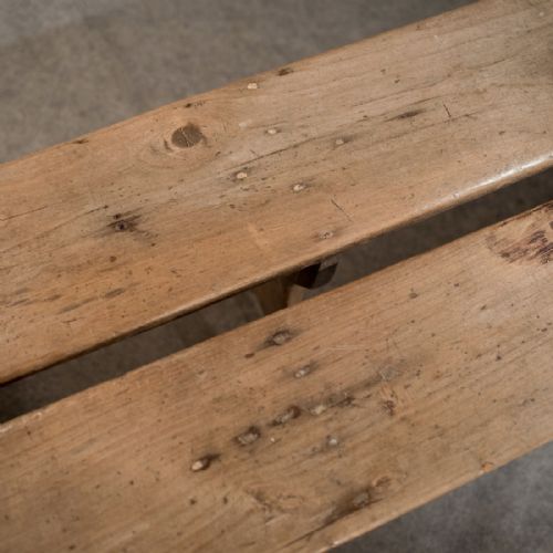 fig 3. Antique Pair of 8' Long Country Benches Pews English Victorian Pine c1900