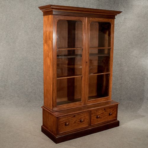 Antique Large Display Bookcase Cabinet Mahogany Victorian C1860