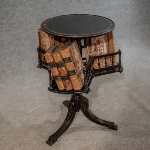 fig 2. Antique Tripod Book Reading Side Table Ebonised Aesthetic Period Victorian c1890
