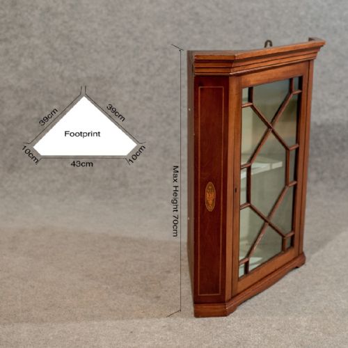 fig 1. Antique Corner Cabinet Wall Cupboard Astragal Glazed English Victorian c1900