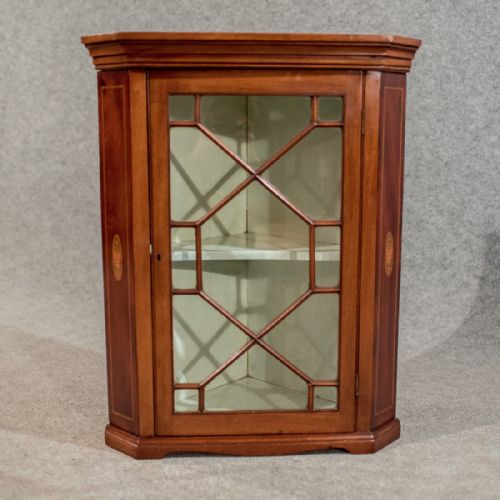 fig 2. Antique Corner Cabinet Wall Cupboard Astragal Glazed English Victorian c1900