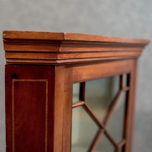 fig 4. Antique Corner Cabinet Wall Cupboard Astragal Glazed English Victorian c1900