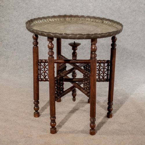 Antique Berber Tray Stand Coffee Tea Folding Table Quality Edwardian C1910