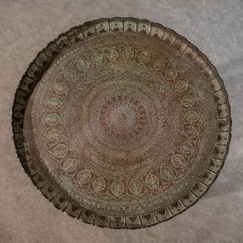 fig 2. Antique Berber Tray Stand Coffee Tea Folding Table Quality Edwardian c1910