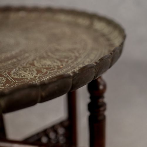fig 3. Antique Berber Tray Stand Coffee Tea Folding Table Quality Edwardian c1910