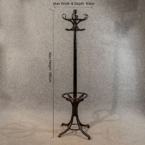 fig 1. Antique Ebonised Bentwood Coat Hat Stick Hall Stand English Edwardian c1910
