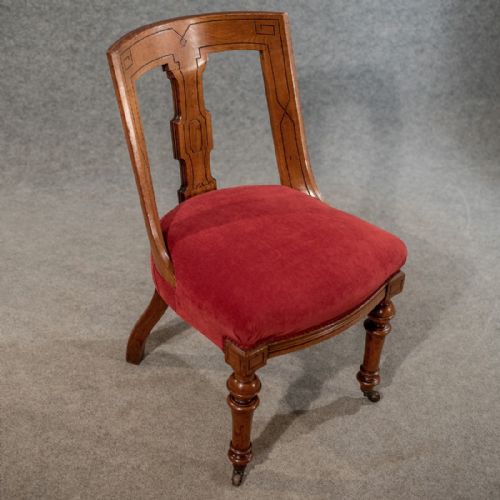 fig 4. Antique Oak Set of 6 Dining Chairs - Fine Quality English Victorian c1890