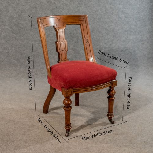 fig 1. Antique Oak Set of 6 Dining Chairs - Fine Quality English Victorian c1890