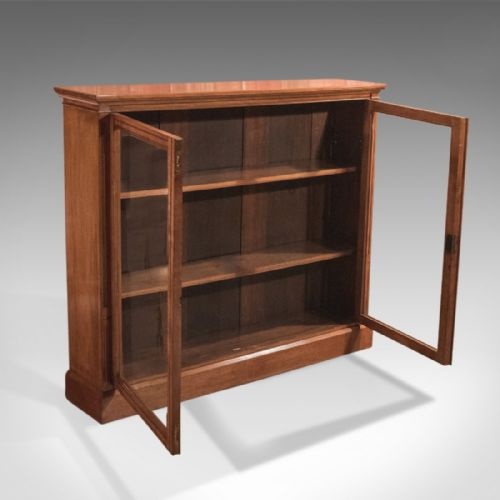 fig 2. Antique Glazed Bookcase, Victorian Walnut c.1870