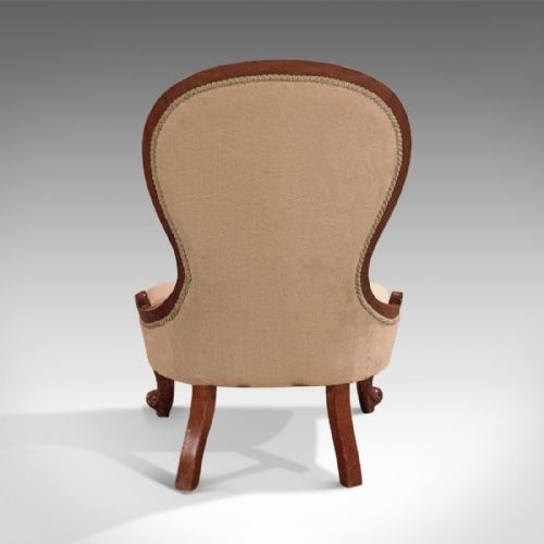 fig 1. Antique Salon Chair, Victorian Button Back c.1840
