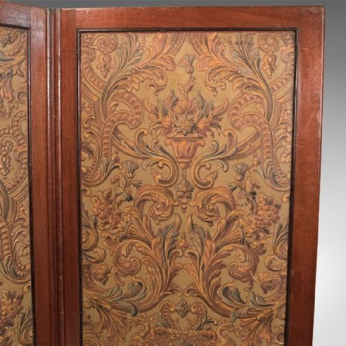 fig 3. Antique Folding Screen, Victorian Walnut c.1870