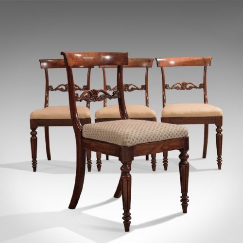 Set of Four Antique Dining Chairs, Regency Rosewood C.1820