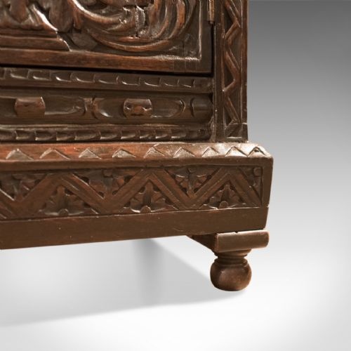 fig 2. Antique Oak Cabinet, Profusely Carved, C19th with C17th Elements
