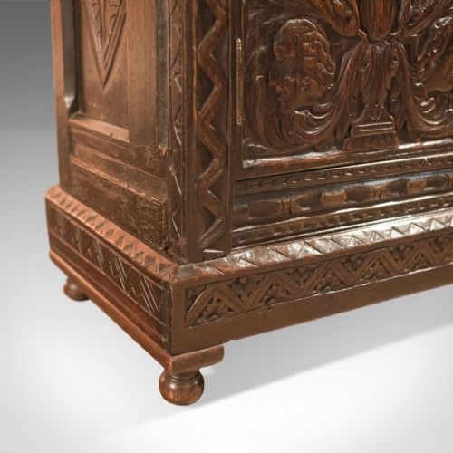 fig 3. Antique Oak Cabinet, Profusely Carved, C19th with C17th Elements