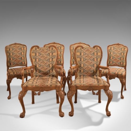 Antique Dining Chairs, French Set of Six C19th