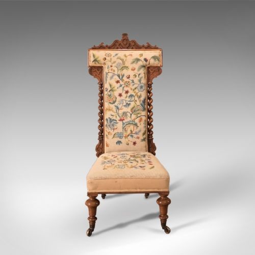fig 1. Antique Prie Dieu Chair, Victorian Rosewood c.1850