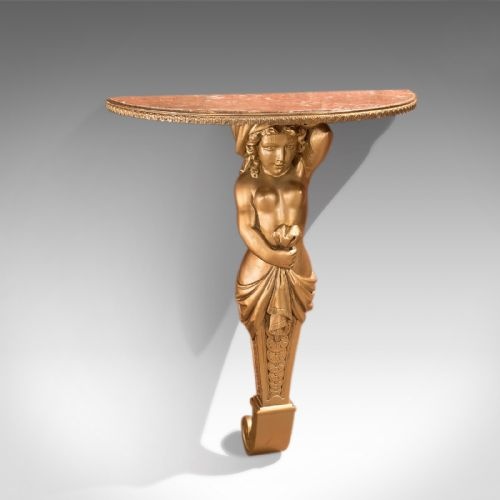 Antique Console Table, Victorian Giltwood & Marble C.1900