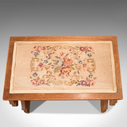 fig 2. Antique Stool, Edwardian Oak Bench c.1910