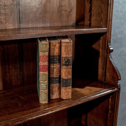 fig 3. Antique Oak 5' Waterfall Open Bookcase Display Shelves Quality Victorian c1870