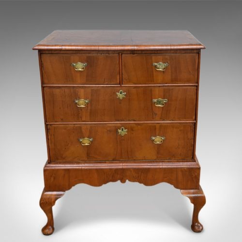 fig 1. Antique Chest On Stand, Early Georgian Walnut Chest Of Drawers, C.1720