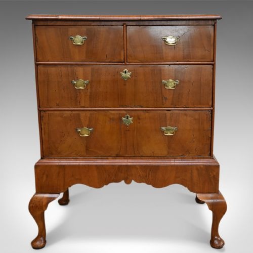 fig 2. Antique Chest On Stand, Early Georgian Walnut Chest Of Drawers, C.1720