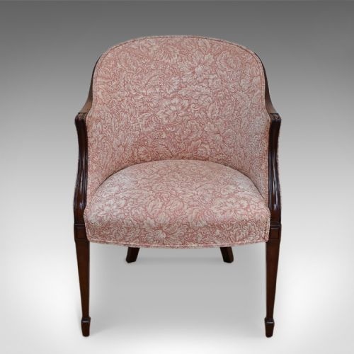 fig 1. Antique Howard & Sons Chair, Victorian Armchair, Tub, Bedroom