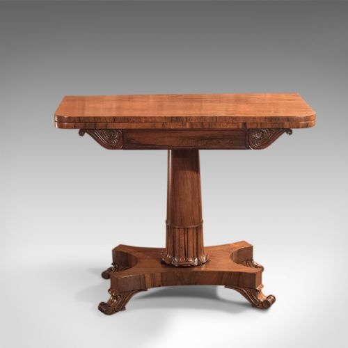 fig 1. Antique Card Table, Victorian Rosewood Table