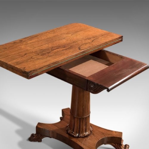 fig 2. Antique Card Table, Victorian Rosewood Table