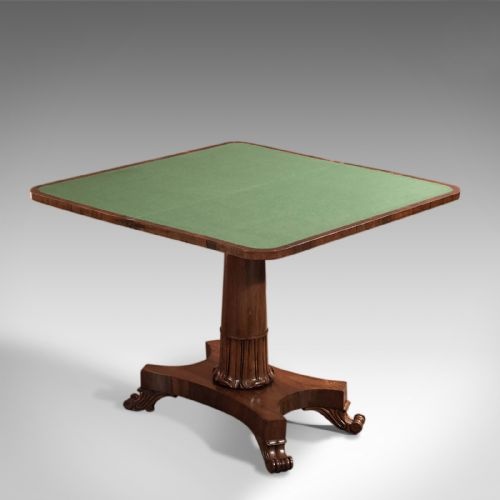 fig 3. Antique Card Table, Victorian Rosewood Table