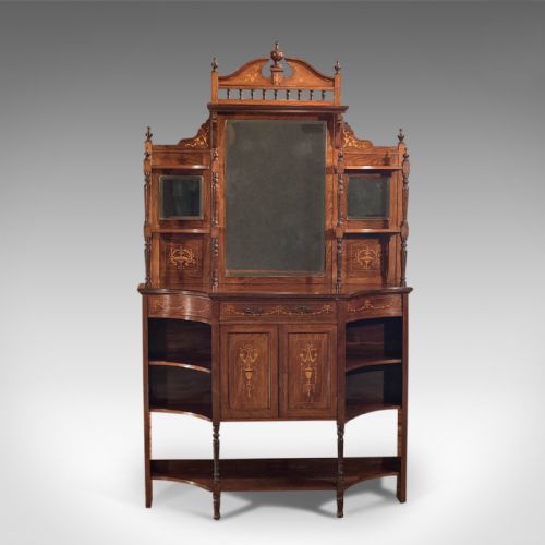 fig 1. Antique Sideboard, Edwardian Mirror Back c1910 