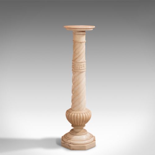 Antique Stand, Alabaster Marble Torchere
