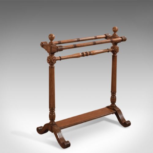 Antique Towel Rail, Large Victorian Stand C.1850