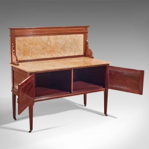 fig 2. Antique Washstand Edwardian Marble Top Cabinet