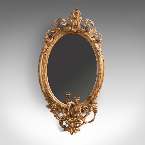 fig 1. Antique Girandole Gilt Gesso Mirror, c.1800