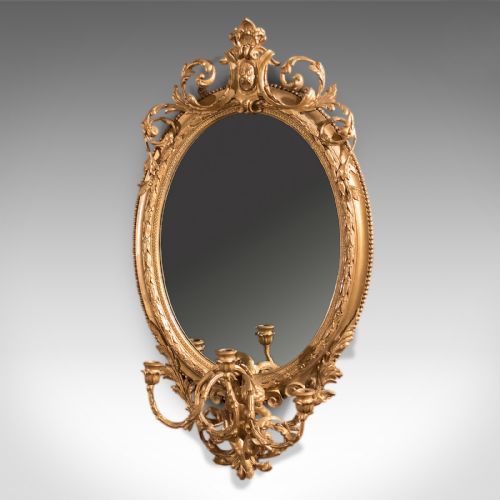 fig 2. Antique Girandole Gilt Gesso Mirror, c.1800