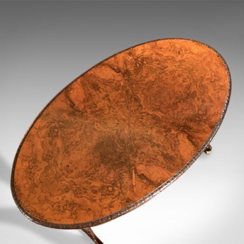 fig 2. Antique Side Table, Victorian Burr Walnut, c1870